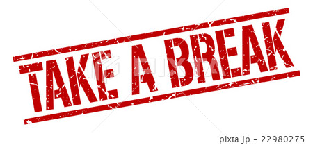 take a break red square vintage rubber stamp 22980275