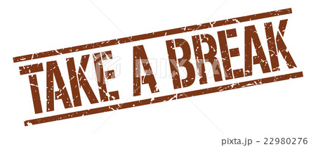 take a break brown square vintage rubber stamp 22980276