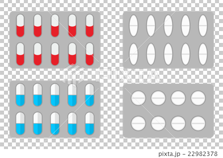 Packs of pills isolated on white background Packs of pills isolated on white background 22982378