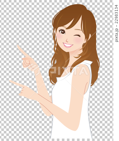 指をさす若い女性 おすすめポーズ 指をさす若い女性 おすすめポーズ 22983134