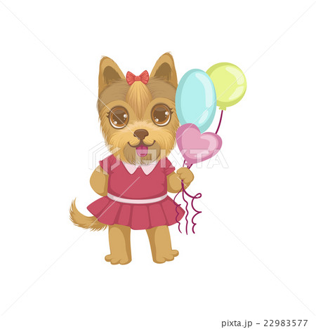 Puppy Holding Balloons 22983577