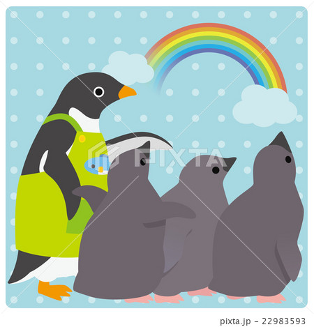 アデリーペンギン 保育園 虹 22983593