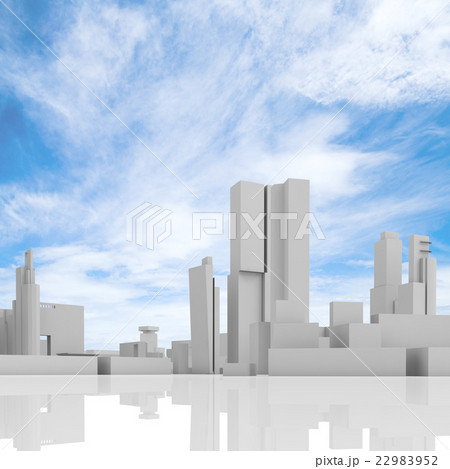 Abstract cityscape over blue cloudy sky 22983952