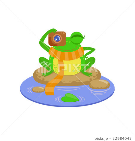 Photographer Cartoon Frog Character 22984045