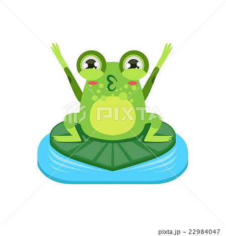 Cartoon Frog Character Cheering 22984047