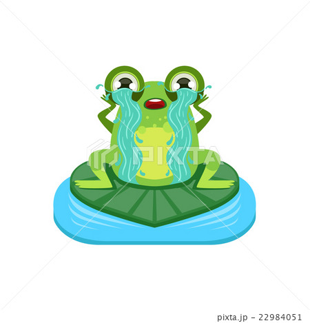Tearful Cartoon Frog Character 22984051