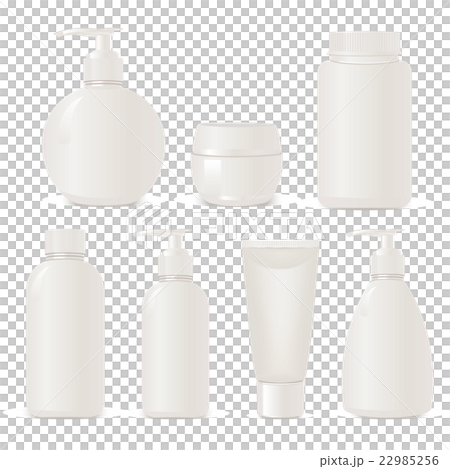 White no name set of plastic cosmetic containers Vector Image