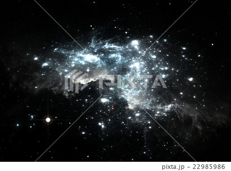 Space background with blue nebula and stars 22985986