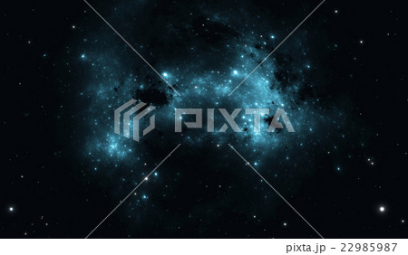 Space background with blue nebula and stars 22985987