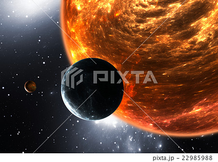 Exoplanets and red dwarf or red supergiant 22985988