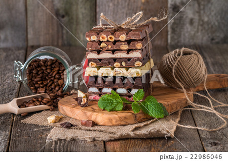 assortment of white, dark, and milk chocolate 22986046