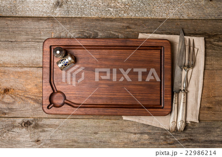 Chopping cutting board, seasonings and meat fork Chopping cutting board, seasonings and meat fork 22986214