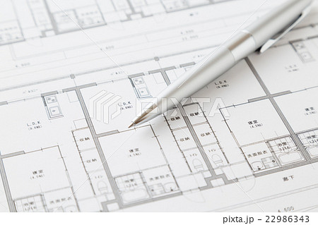 住宅図面 マンションの写真素材