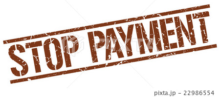 stop payment brown square vintage rubber stamp 22986554