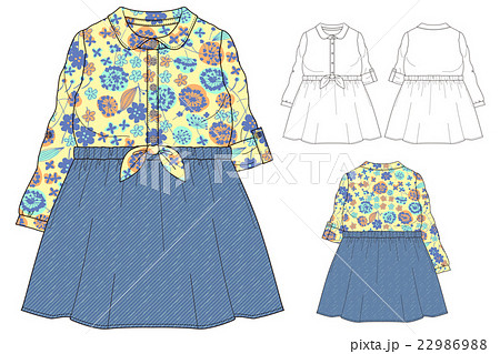 ドッキングワンピースのハンガーイラスト 22986988