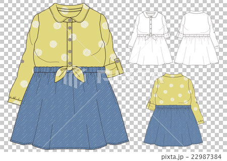 ドッキングワンピースのハンガーイラスト 22987384
