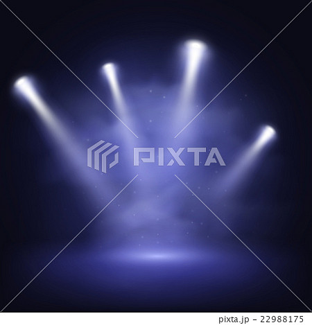 Illuminated stage with scenic lights and smoke Illuminated stage with scenic lights and smoke 22988175