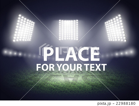 Stadium lights. Three spotlights on a football 22988180