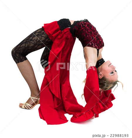 young woman dancing, isolated in full body on 22988193