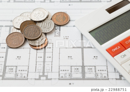 住宅図面　マンション　電卓 22988751