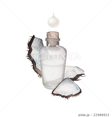Watercolor coconut oil 22988923
