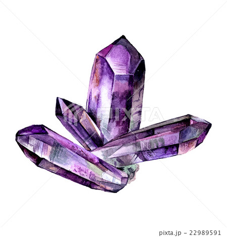 Watercolor gemstone. Hand drawn illustration Watercolor gemstone. Hand drawn illustration 22989591
