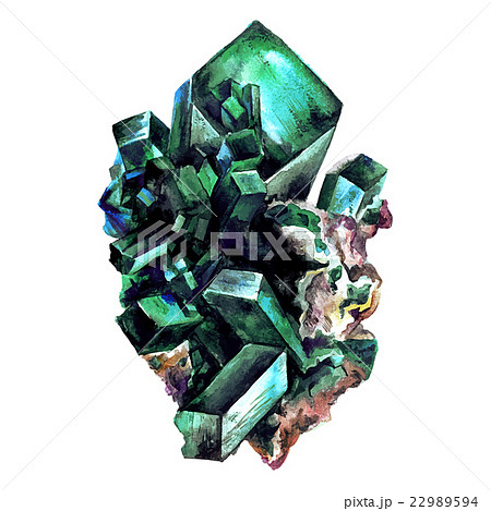 Watercolor gemstone. Hand drawn illustration 22989594