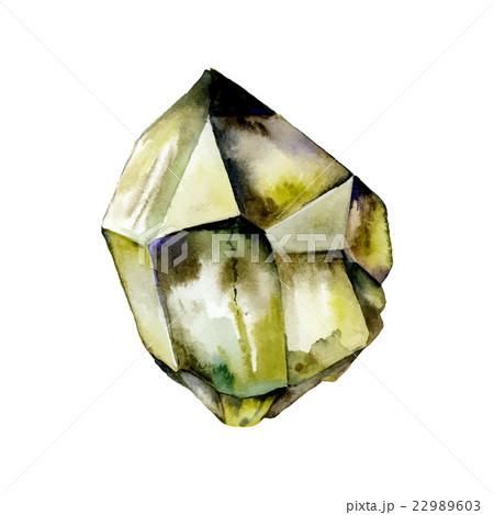 Watercolor gemstone. Hand drawn illustration 22989603