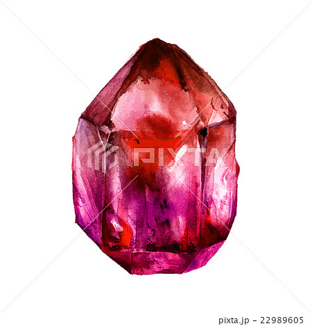Watercolor gemstone. Hand drawn illustration 22989605