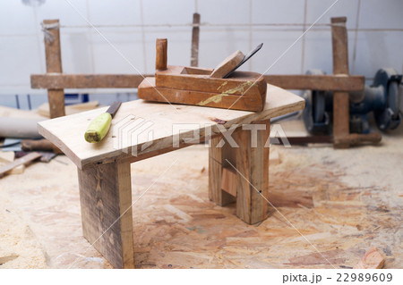 Carpenter tools on wood table background. Copy 22989609