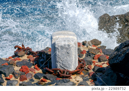 Oia. The old harbor in a storm. Oia. The old harbor in a storm. 22989732