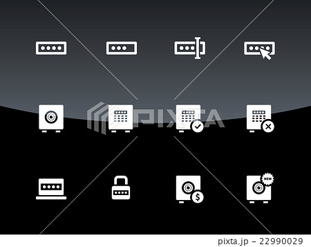 Password icons on black background. Password icons on black background. 22990029