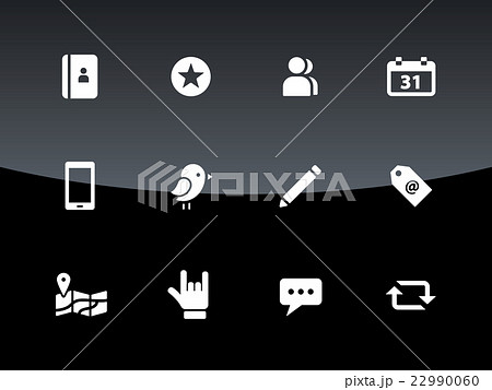 Social icons on black background. 22990060