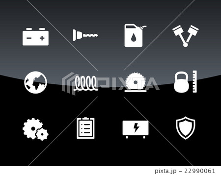 Tools icons on black background. 22990061