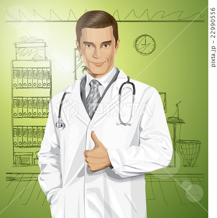 Vector Doctor With Stethoscope Vector Doctor With Stethoscope 22990556