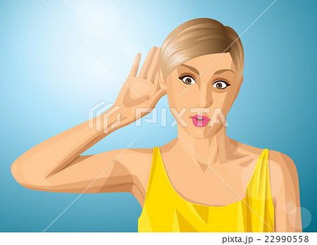 Vector woman overhearing something 22990558