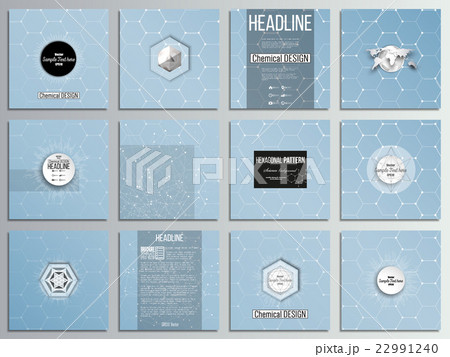 Set of 12 creative cards, square brochure template 22991240