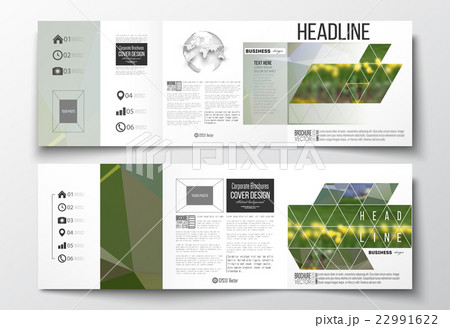 Set of tri-fold brochures, square design templates 22991622
