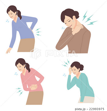 女性 痛み イラストのイラスト素材