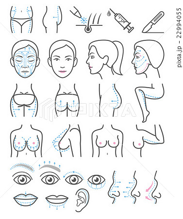 Cosmetic plastic surgery icons. Cosmetic plastic surgery icons. 22994055