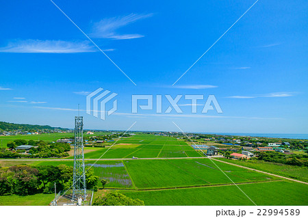 一宮町　アンテナのある風景を空撮 22994589