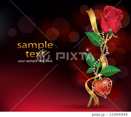 Beautiful Roses With Ribbon and Necklet 22994946