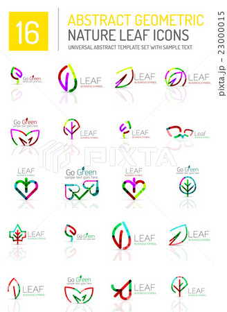 Geometric leaf icon set 23000015