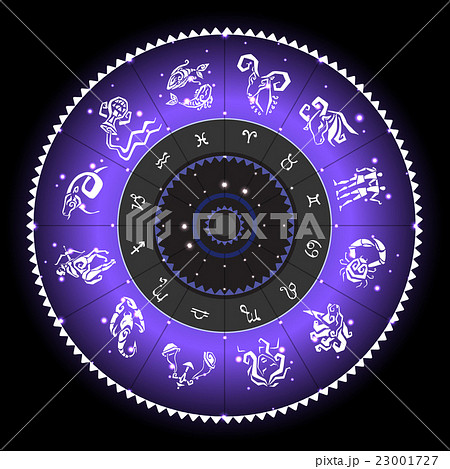 Zodiac circle with horoscope signs 23001727