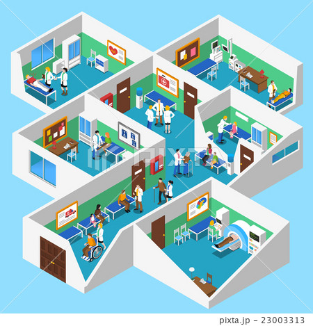 Hospital Facilities Interior Isometric Viewのイラスト素材 [23003313] - PIXTA