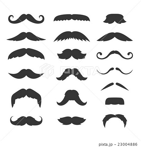 Hipster Mustache Big Set on White Background Hipster Mustache Big Set on White Background 23004886