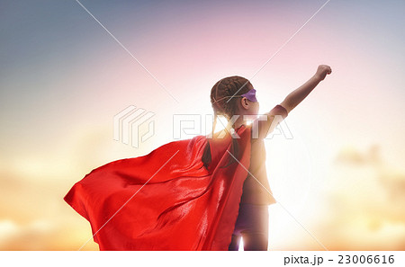 child plays superhero 23006616