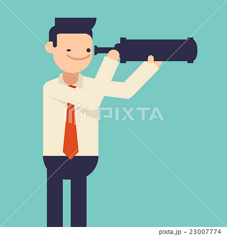Businessman looking for future through telescope 23007774