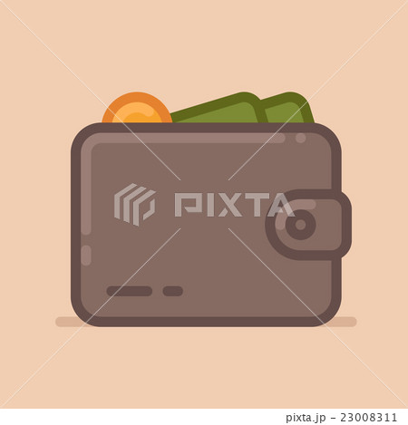Wallet with dollars vector icon 23008311