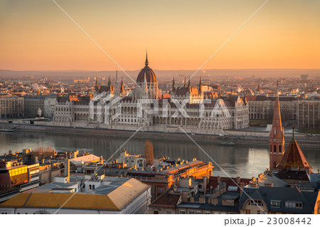 Hungarian Parliament Building at Sunrise Hungarian Parliament Building at Sunrise 23008442